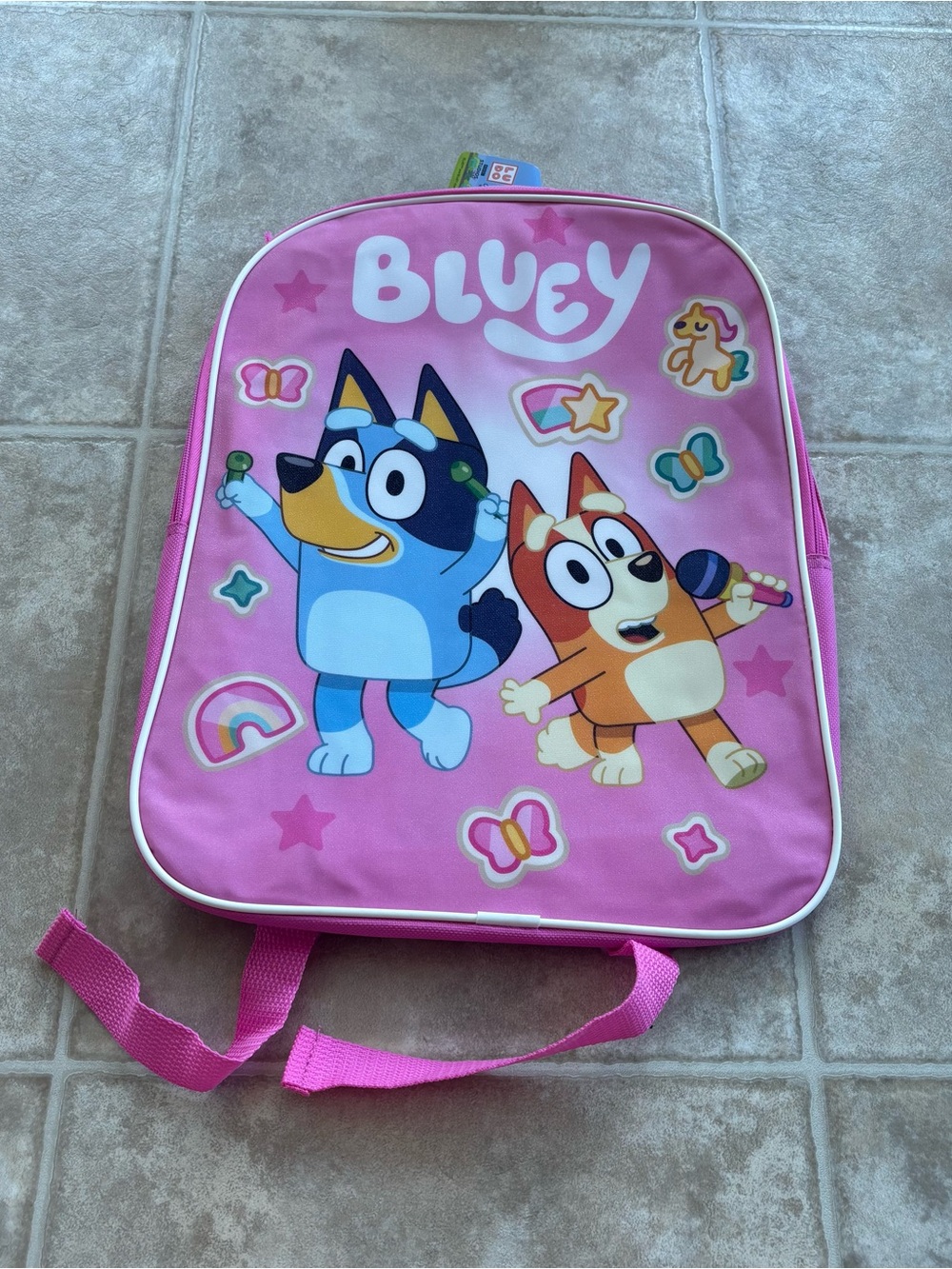 Bluey Pink Kids Backpack with Character Print